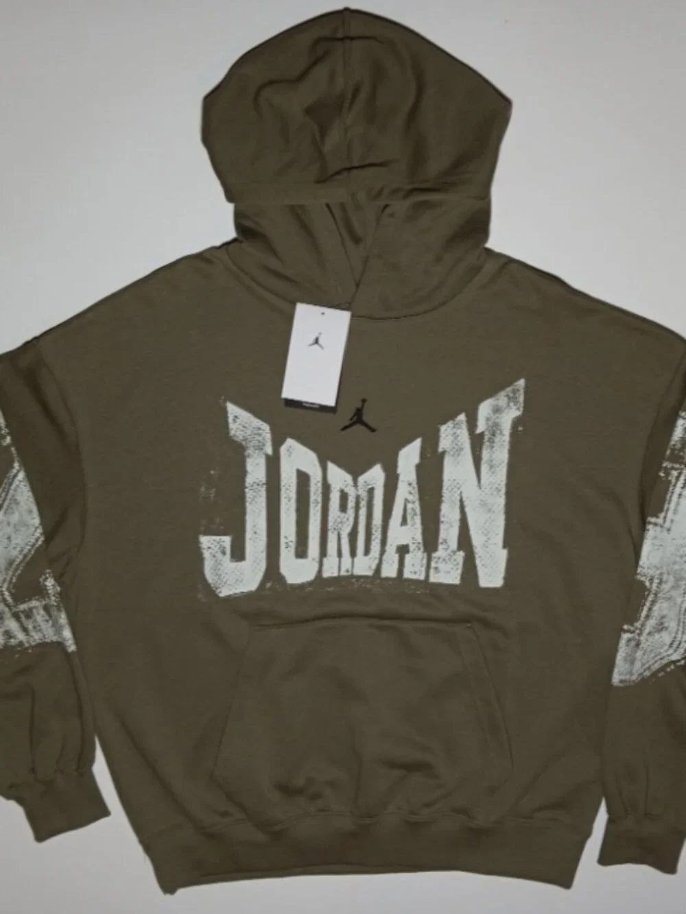 NIKE JORDAN Brooklyn Men's Collegiate Pullover Hoodie Medium Olive L HV0093-222